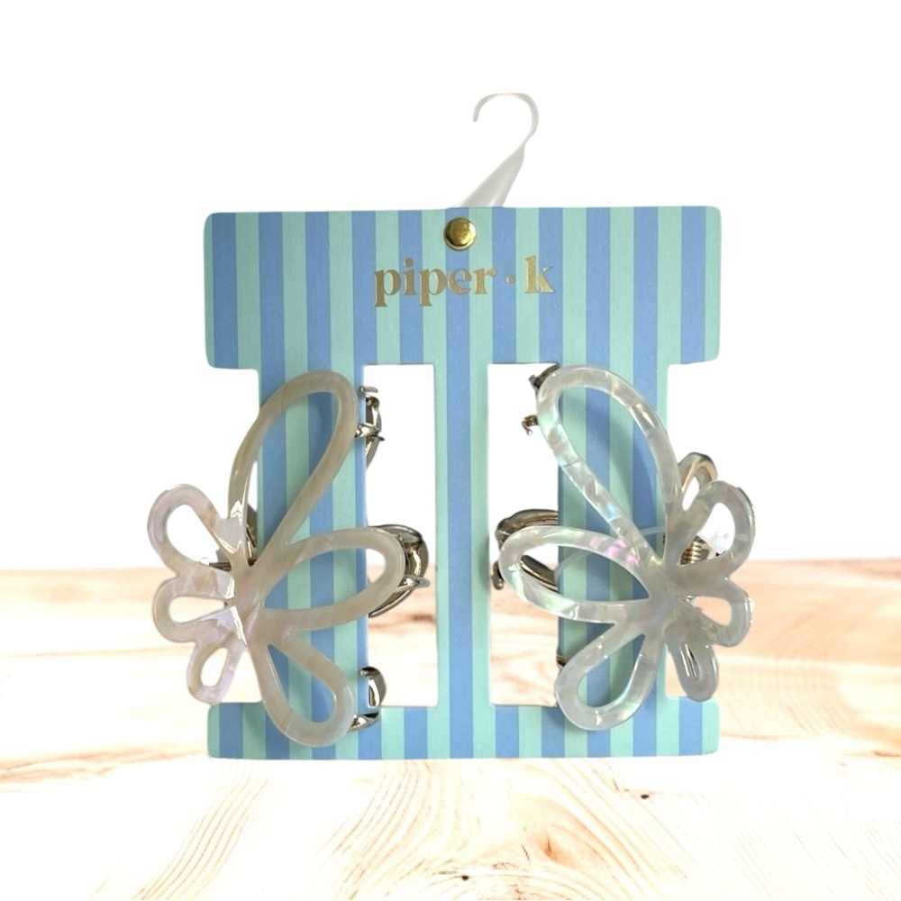 Piper K Butterfly Pearlescent Hair Clips